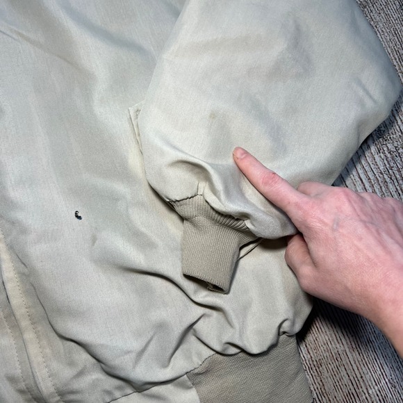 Saddlebrook Jacket Mens XL Beige Harrington Full Zip Plaid Lined Vintage USA 80s - Picture 3 of 12